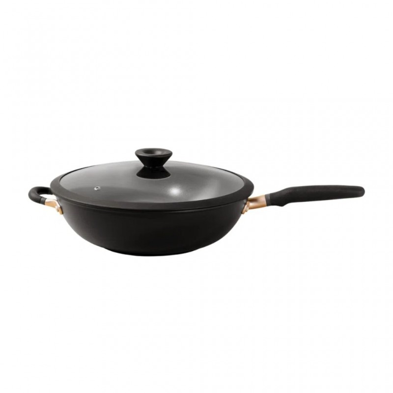 Meyer 81210 Accent 32cm/2.75" Blk Covered Stirfry With Helping Handle