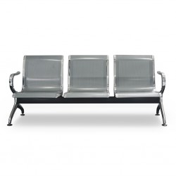 Waiting Chair Silver Grey 3 Seater REF 9003