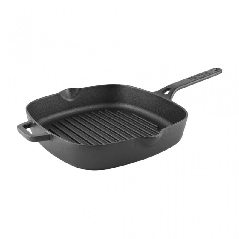 Meyer 47763 Pre-Seasoned Cast Iron 25cm Blk Grill Pan Meyer 47763 Pre-Seasoned Cast Iron 25cm Blk Grill Pan