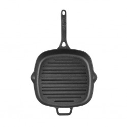 Meyer 47763 Pre-Seasoned Cast Iron 25cm Blk Grill Pan