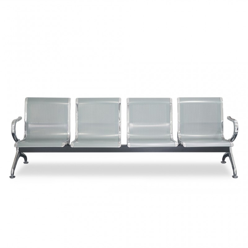Waiting Chair Silver Grey 4 Seater REF 9004 Waiting Chair Silver Grey 4 Seater REF 9004