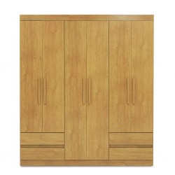 Zeus Wardrobe 6 Doors Almond Clean