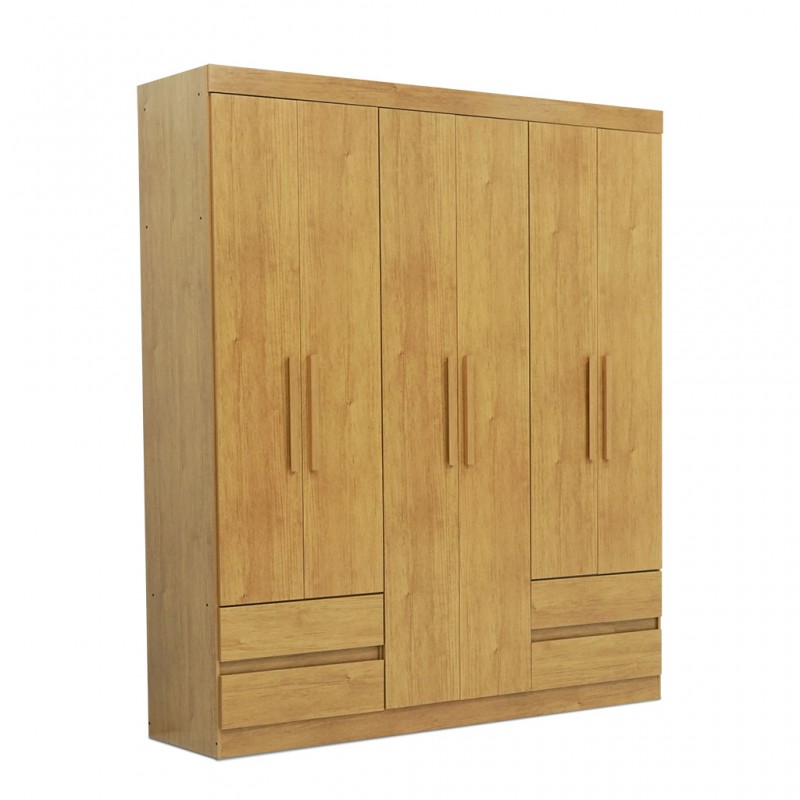 Zeus Wardrobe 6 Doors Almond Clean