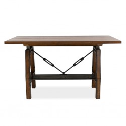 Counter Height Table Rustic Brown and Gunmetal