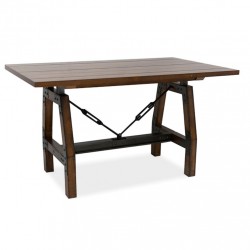 Counter Height Table Rustic Brown and Gunmetal