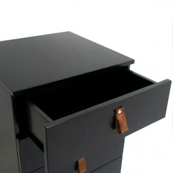 Skin Buffet Solid Wood/MDF 4 Drawers Black/Garapa