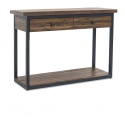 Claremont Console With Drawers Solid Wood & Metal