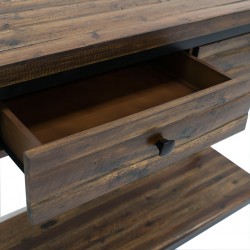 Claremont Console With Drawers Solid Wood & Metal