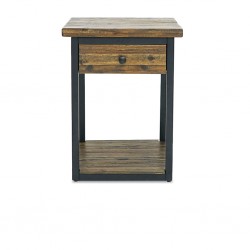 Claremont Side Table With Drawers & Metal Legs