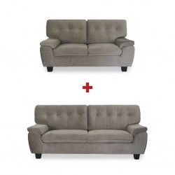 Albie 3 Seater in Pale Brown Col Fabric + Albie 2 Seater in Pale Brown Col Fabric