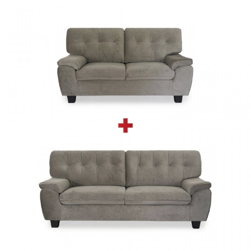 Albie 3 Seater in Pale Brown Col Fabric + Albie 2 Seater in Pale Brown Col Fabric Albie 3 Seater in Pale Brown Col Fabric + Albie 2 Seater in Pale Brown Col Fabric