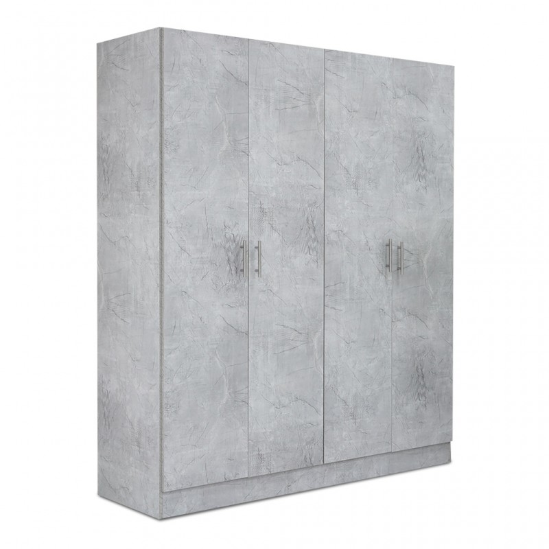 Rio Wardrobe 4 Doors MDF Grey Rio Wardrobe 4 Doors MDF Grey