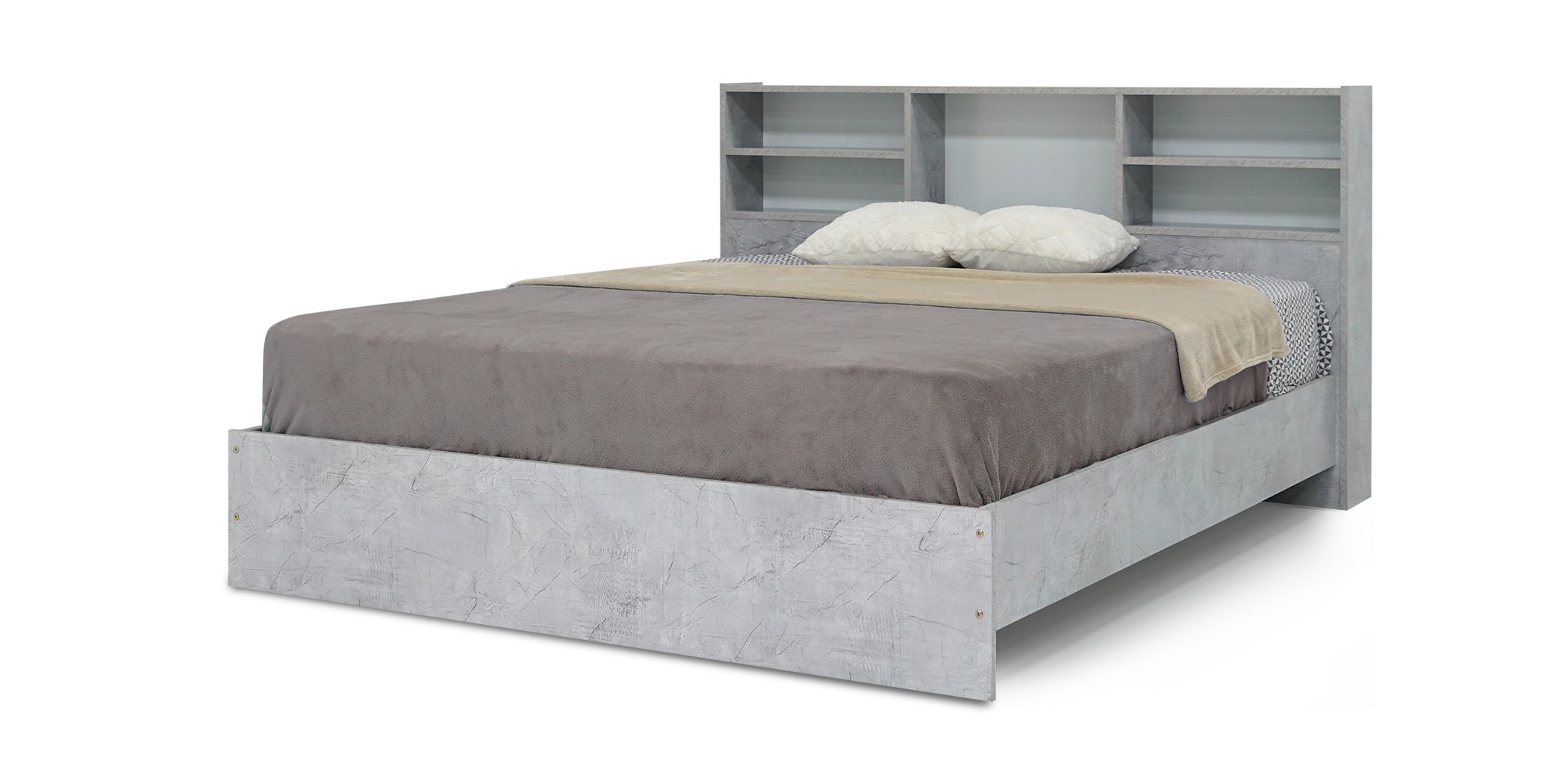 Rio Bed 150x190 cm MDF Grey