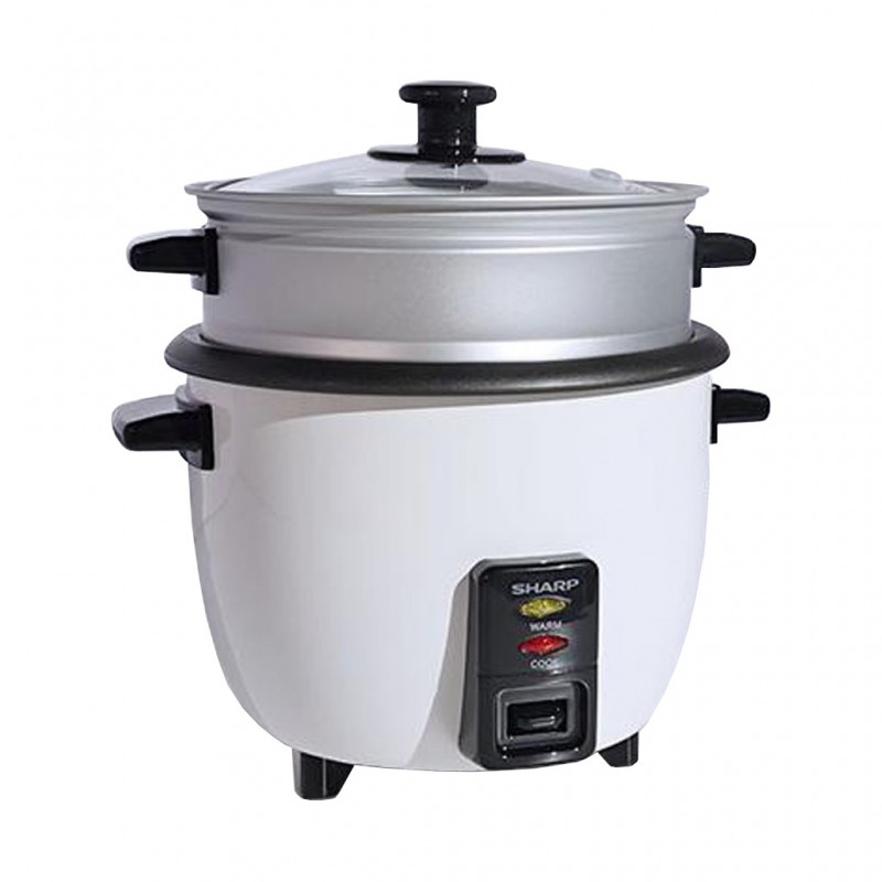 Sharp KS-H108G-W3 1L 2YW WH Rice Cooker With Steamer & Glass Lid "O"
