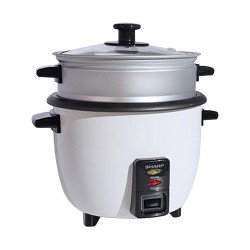Sharp KS-H188G-W3 1.8L 2YW WH Rice Cooker With Steamer & Glass Lid