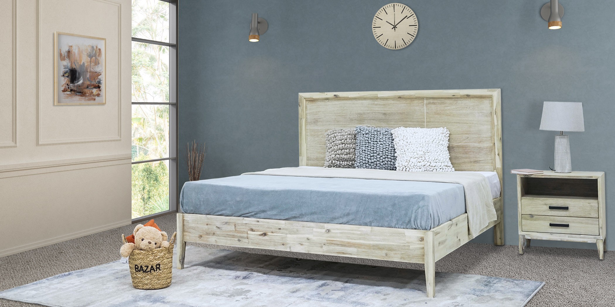 Brisbane Bed 180x200 cm In Brushed Acacia