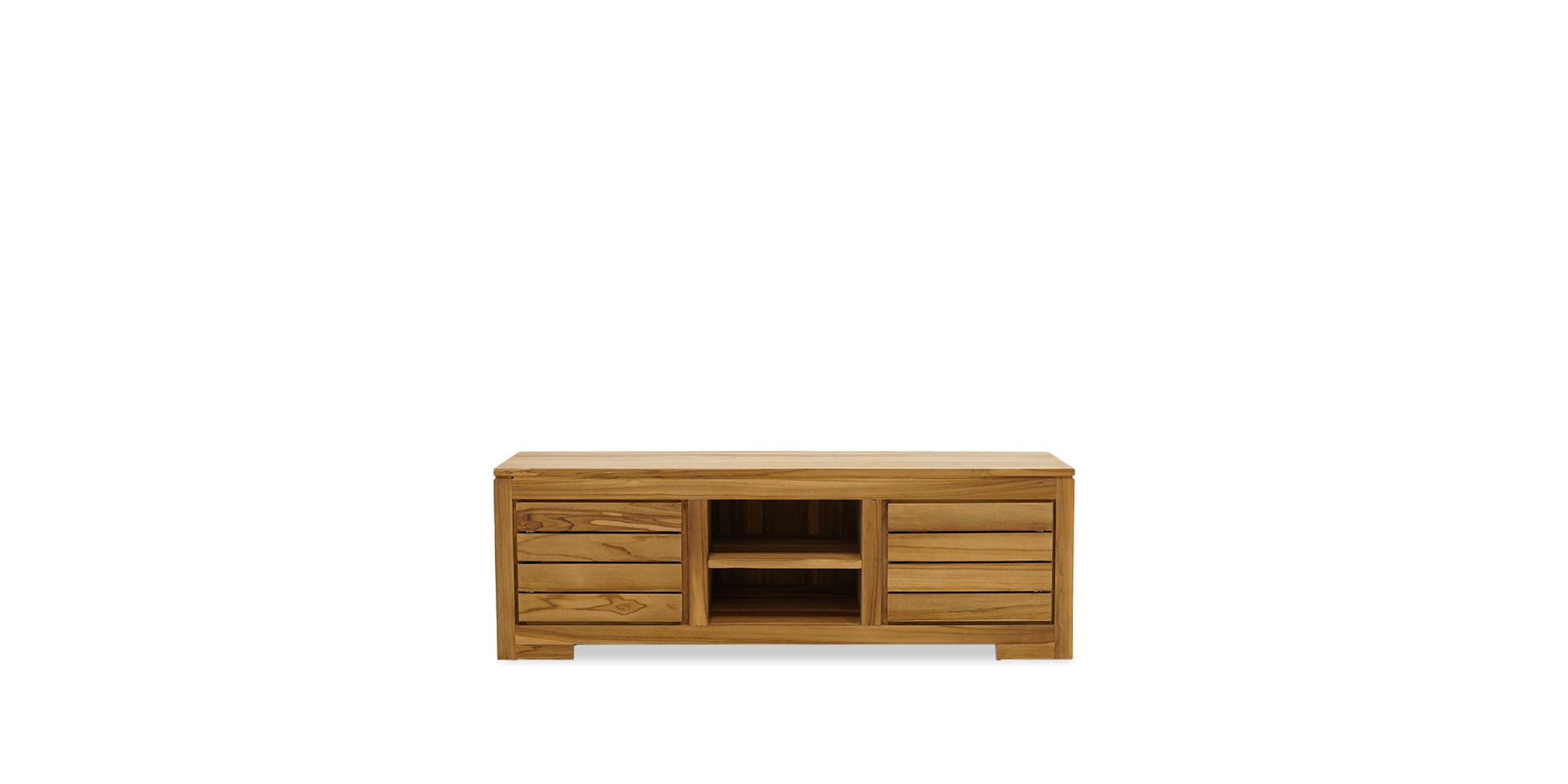 Seville Low TV With 2 Shelves In Teak