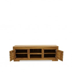 Seville Low TV Cabinet With 2 Shelves In Teak