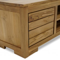 Seville Low TV Cabinet With 2 Shelves In Teak