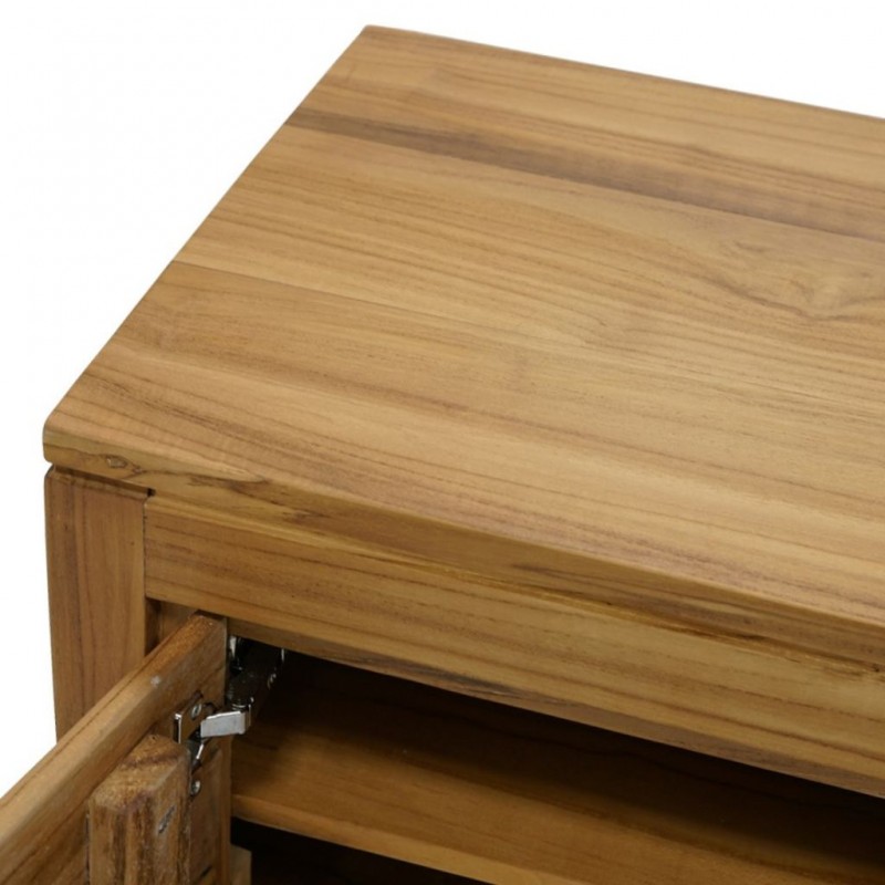 Seville Low TV With 2 Shelves In Teak