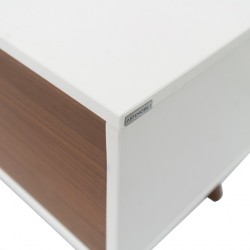 Happy TV Cabinet Solid Wood & MDF Off White/Garapa