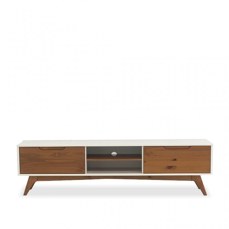 Happy TV Cabinet Solid Wood & MDF Off White/Garapa Happy TV Cabinet Solid Wood & MDF Off White/Garapa