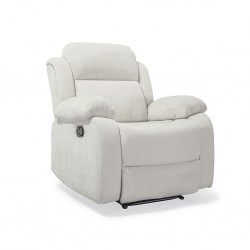 Sabella Recliner Ivory Color Fabric