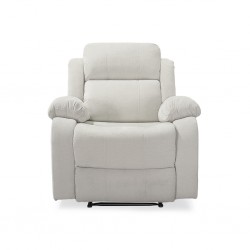 Sabella Recliner Ivory Color Fabric