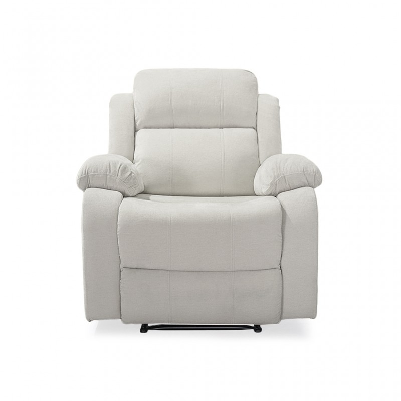 Sabella Recliner Ivory Color Fabric