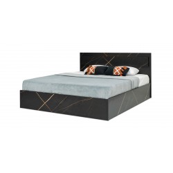 Florence Bed 160x200 cm MDF Black Flake