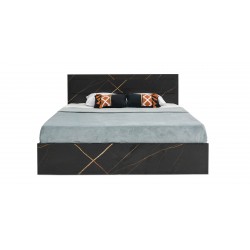 Florence Bed 160x200 cm MDF Black Flake