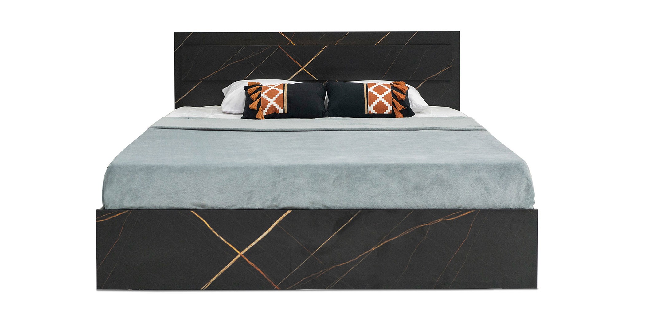 Florence Bed 160x200 cm MDF Black Flake