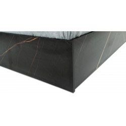 Florence Bed 160x200 cm MDF Black Flake
