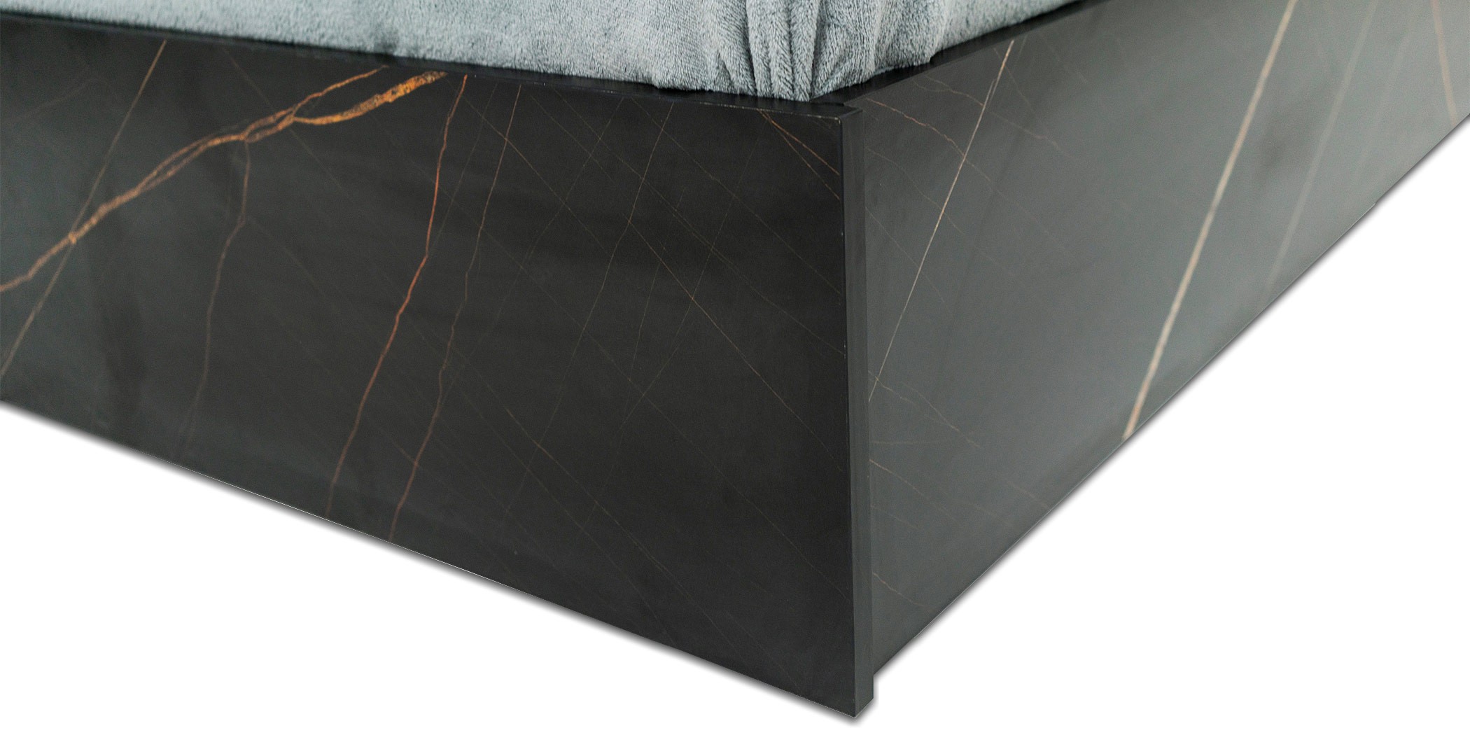 Florence Bed 160x200 cm MDF Black Flake