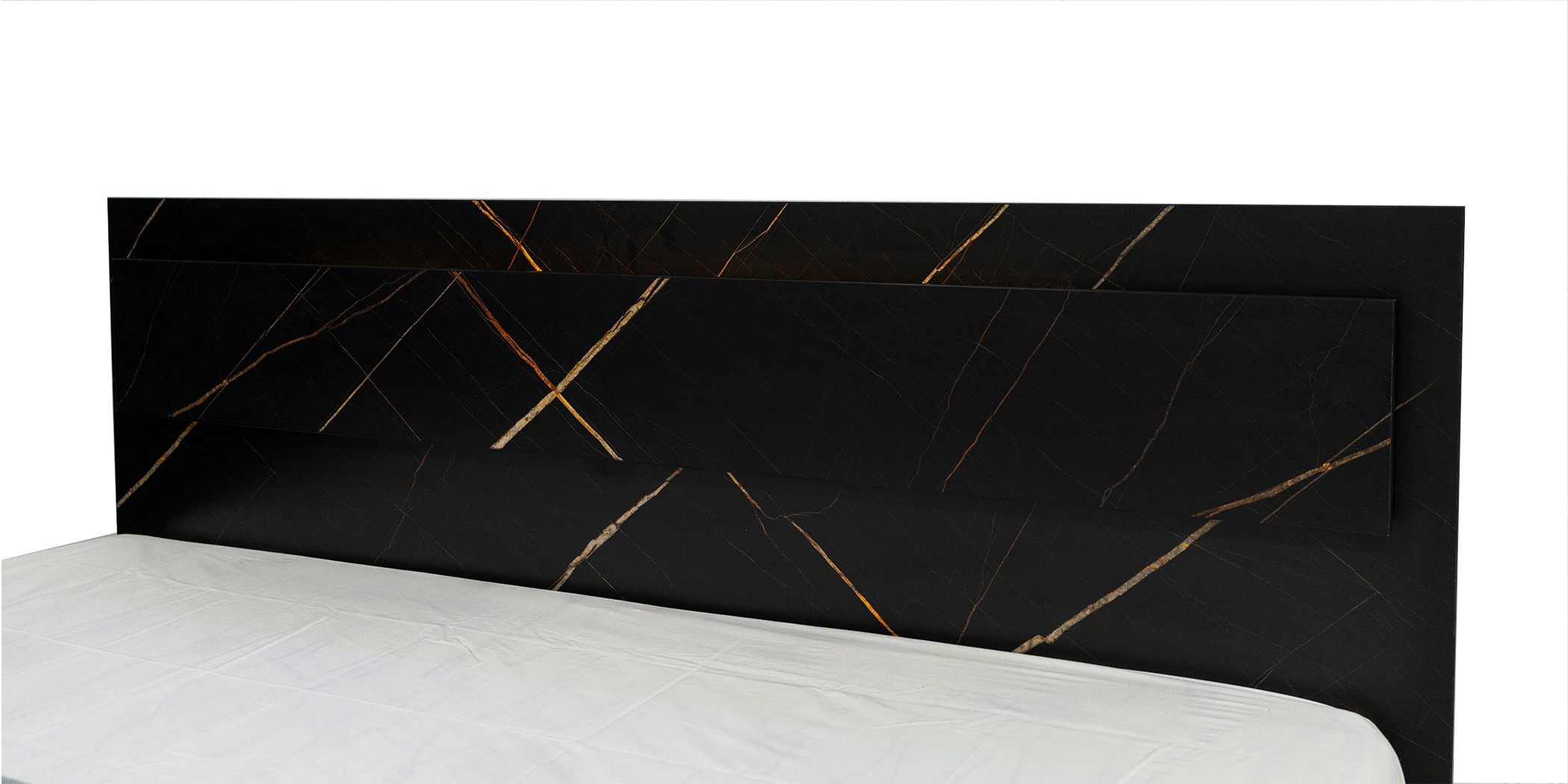 Florence Bed 160x200 cm MDF Black Flake