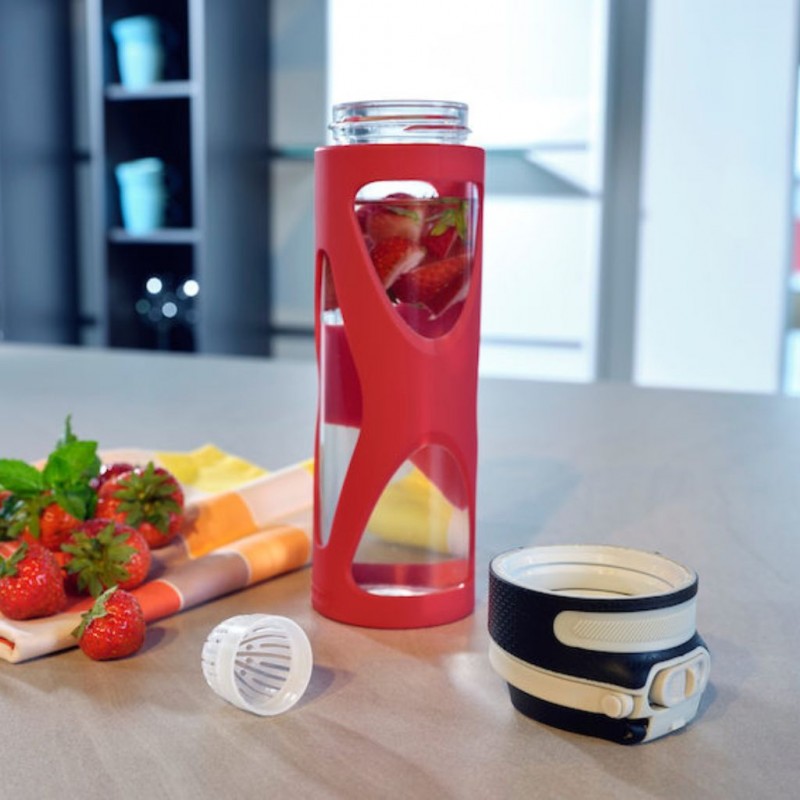 Leifheit Tritan Drinking Bottle 550ml - BPA Free, Leak-Proof, Dishwasher Safe, Red