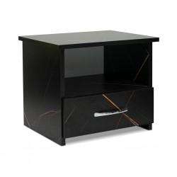 Florence Night Table With 1 Drawer Black Flake