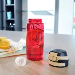Leifheit LE020BTR Drinking 550ml Red Bottle Tritan Flip "O"