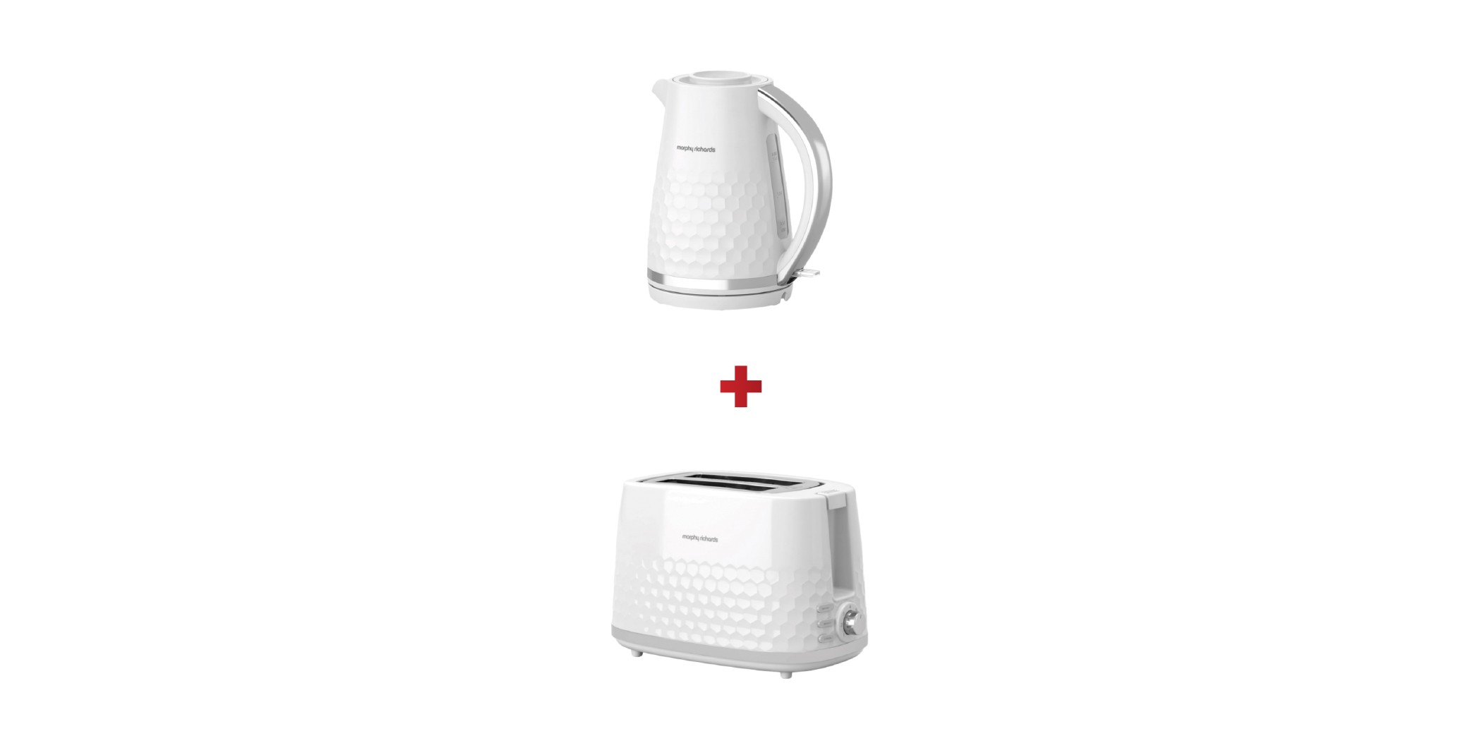 Morphy Richards 108274 Hive WH Jug 1.5L Kettle + Morphy Richards 220034 Hive WH 2 Slice Toaster
