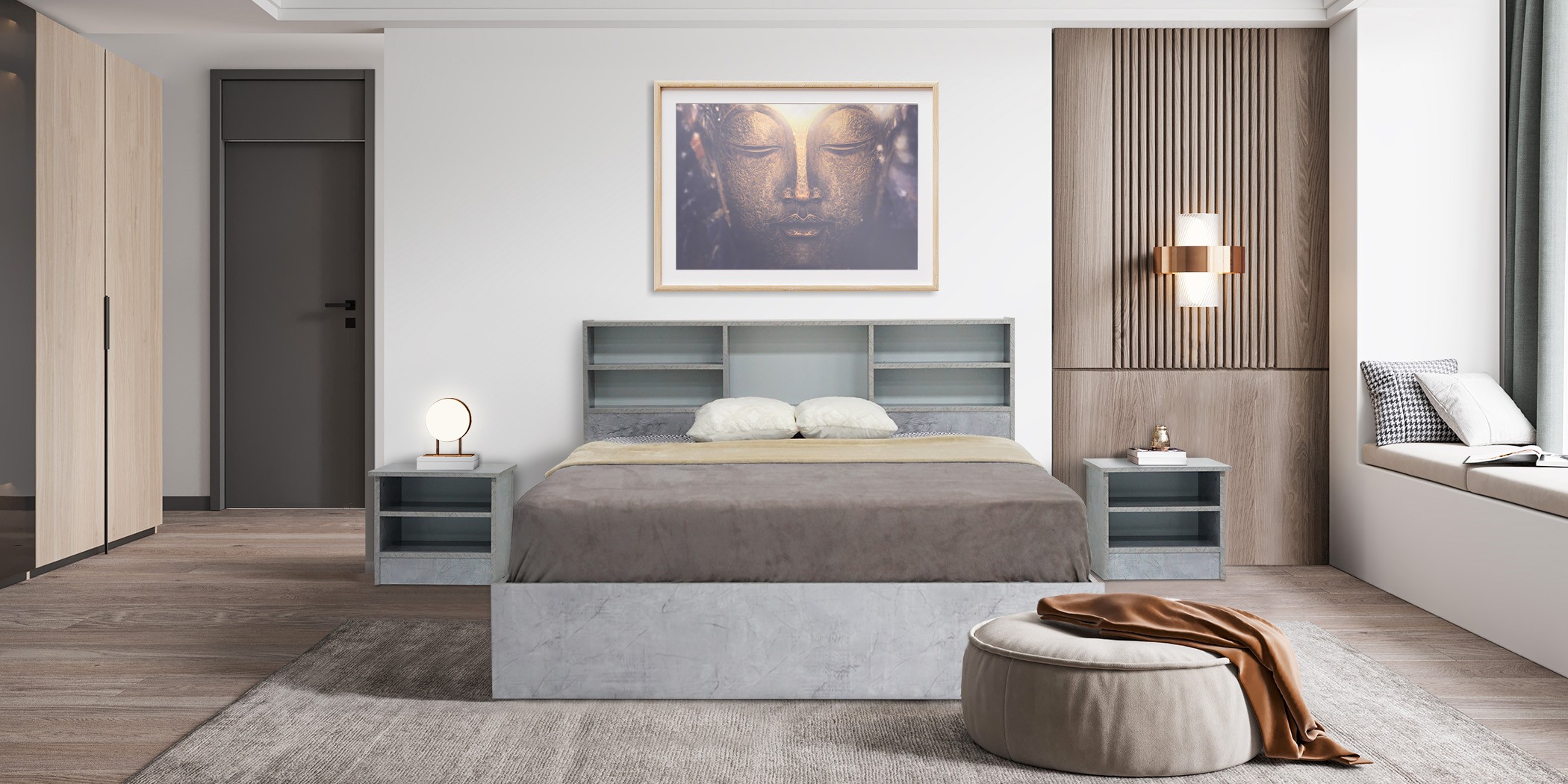 Rio Bed 150x190 cm MDF Grey Rio Bed 150x190 cm MDF Grey