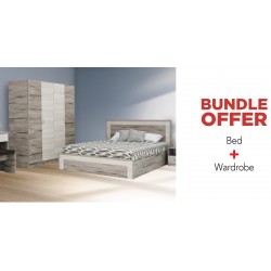 Beluga Bed 150x190 cm Paradise & San Marino + Beluga Wardrobe 4 Doors Paradise & San Marino