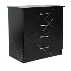 Florence Chest Of Drawer With 4 Drawers Black Flake