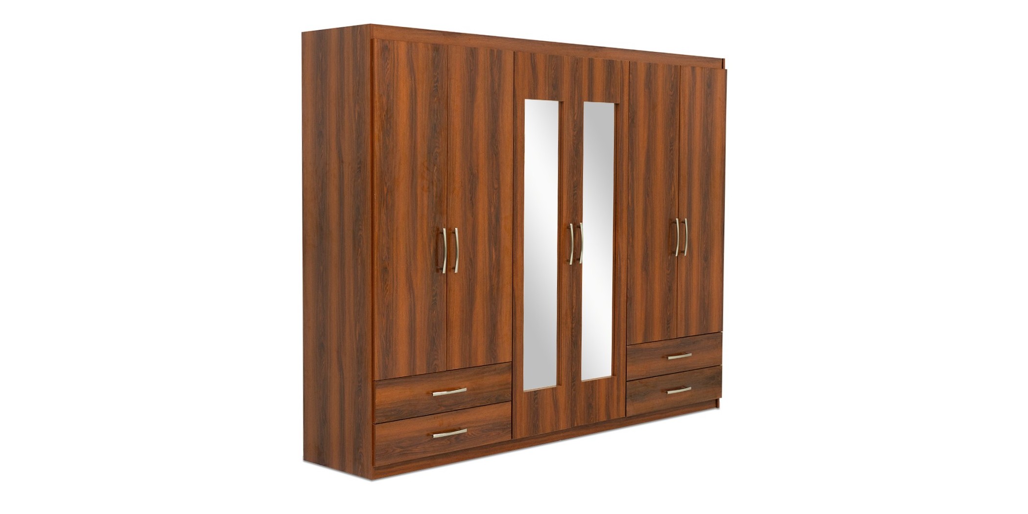 Filton Wardrobe 6 Doors & 4 Drawers in Melamine MDF
