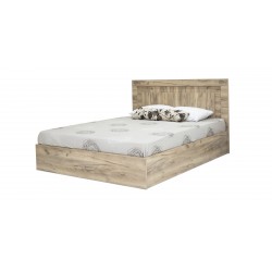 Colton Bed 150x190 cm MDF Grey Oak