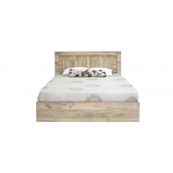 Colton Bed 150x190 cm MDF Grey Oak