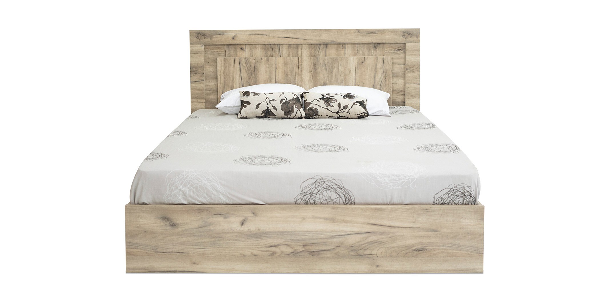 Colton Bed 150x190 cm MDF Grey Oak