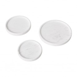 Yashi Set of 3 White Marble Tray