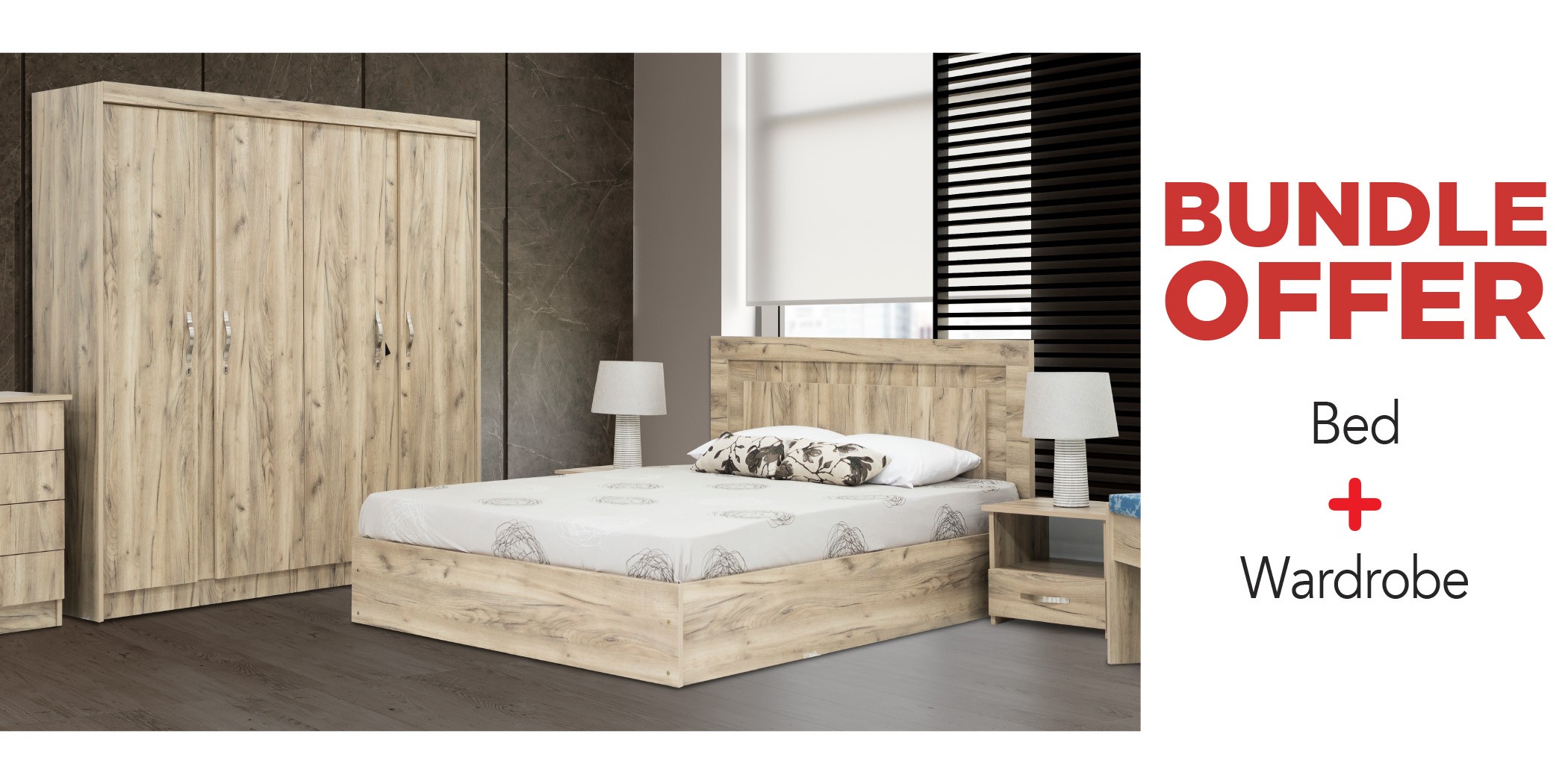 Colton Bed & Wardrobe