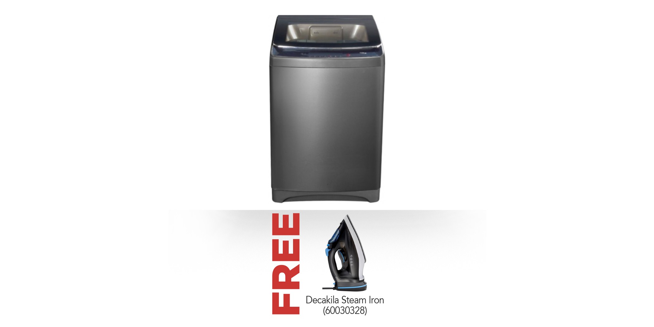 Hisense WTY1802T Washing Machine & Free Decakila KEEN013B Steam Iron
