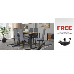 Breda Table and 6 Chairs Metal & Free Futura Q78/NAP30 3L 22cm 3.25mm N.S. All Purpose Pan With S/S Lid